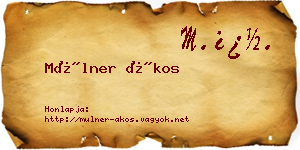 Mülner Ákos névjegykártya
